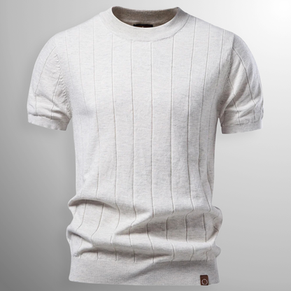 Lucento Rib Tee – Verfijnd, Ademend & Modern