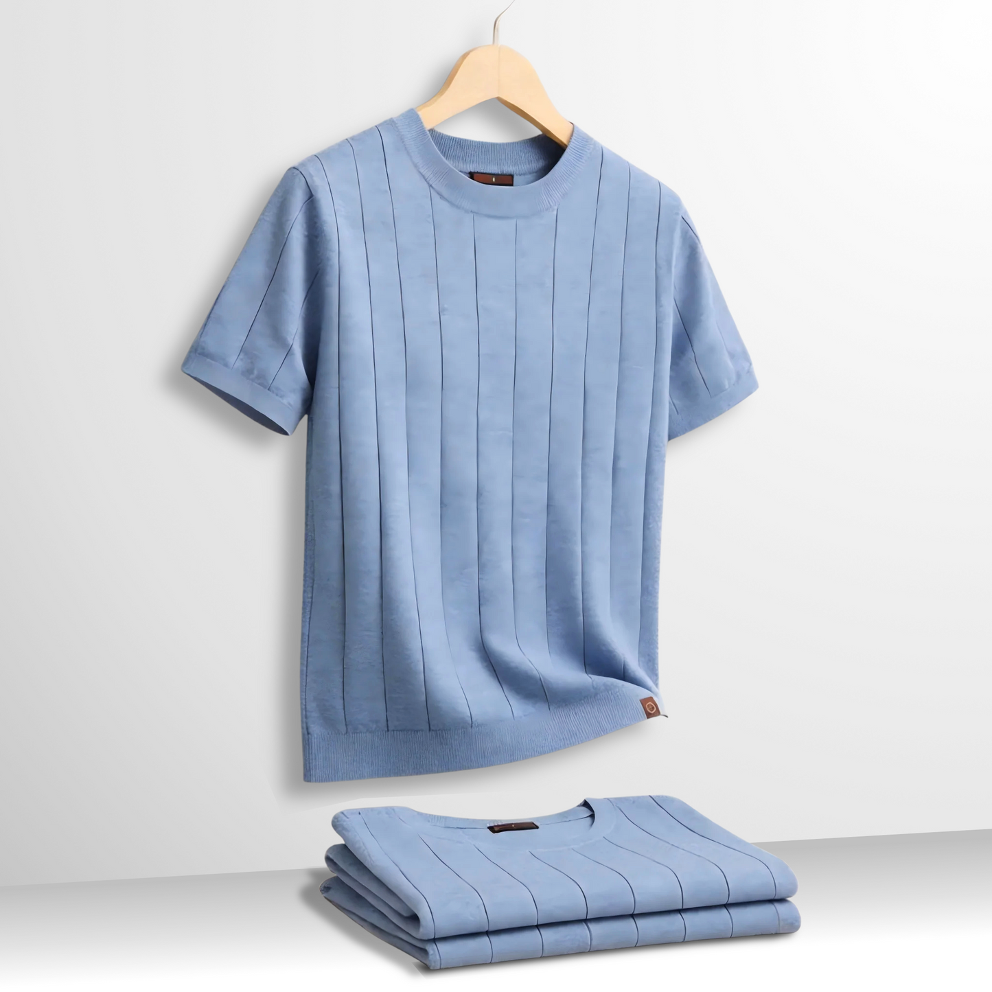 Lucento Rib Tee – Verfijnd, Ademend & Modern