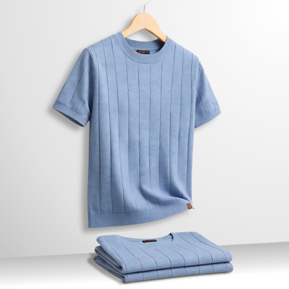 Lucento Rib Tee – Verfijnd, Ademend & Modern