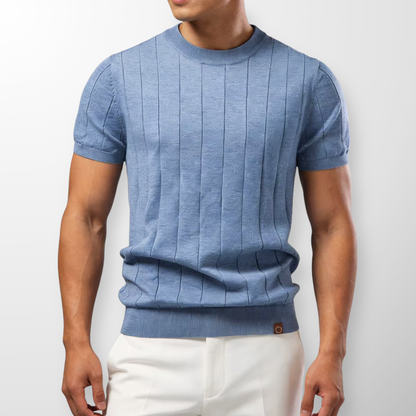 Lucento Rib Tee – Verfijnd, Ademend & Modern