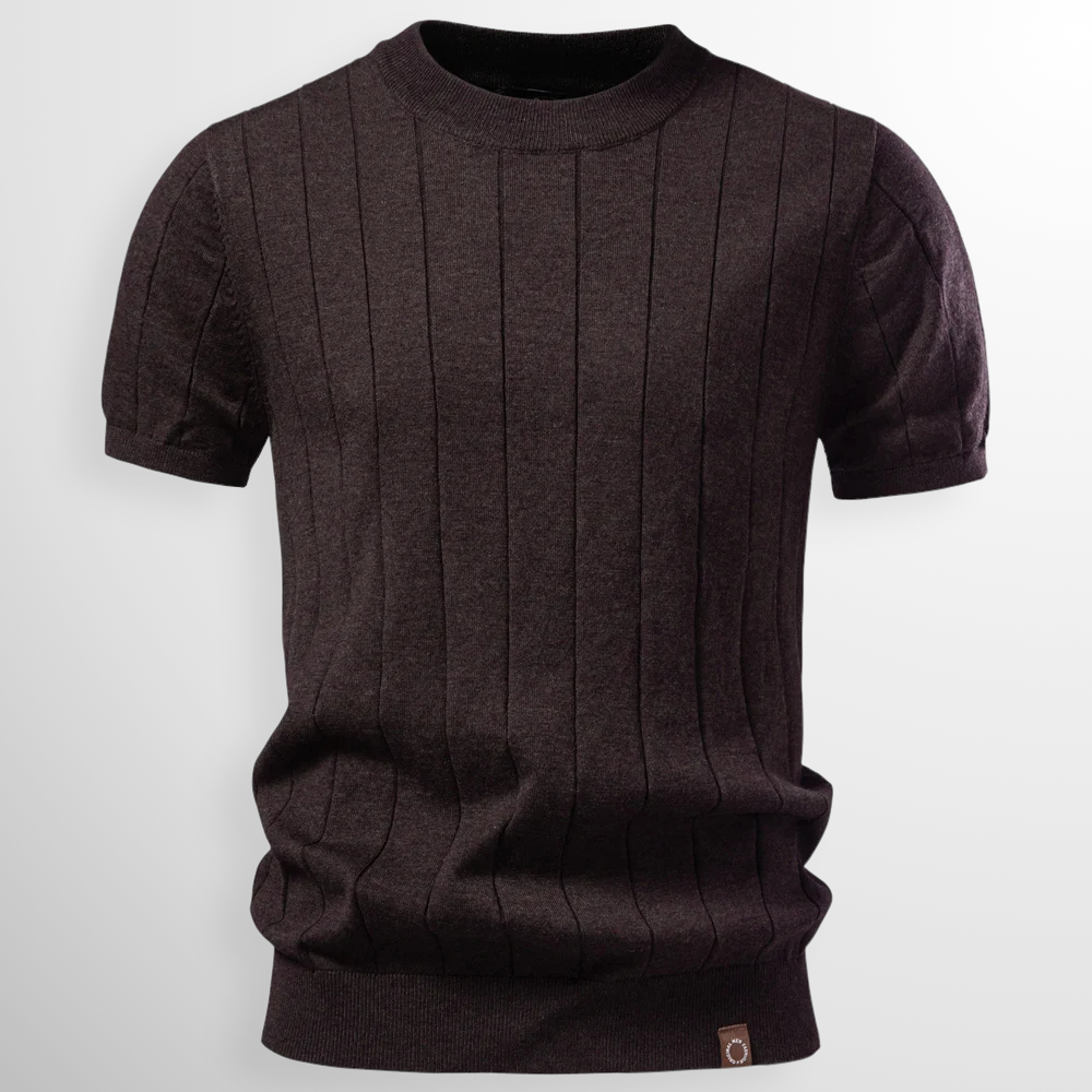 Lucento Rib Tee – Verfijnd, Ademend & Modern
